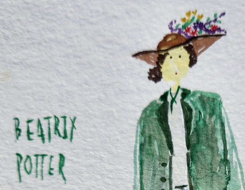 Beatrix Potter ORIGINAL watercolor painting 5x7