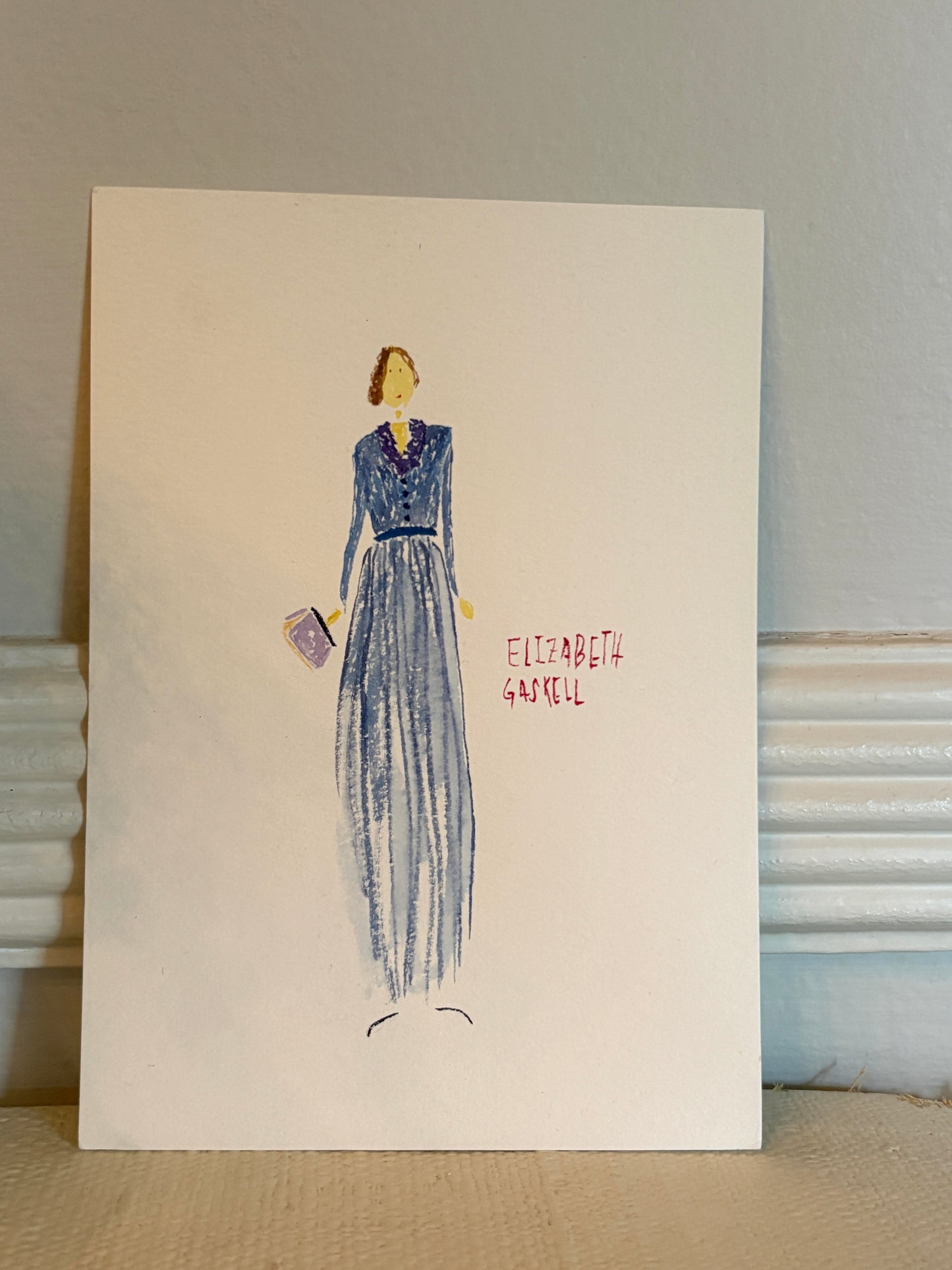 Elizabeth Gaskell ORIGINAL watercolor painting 5x7