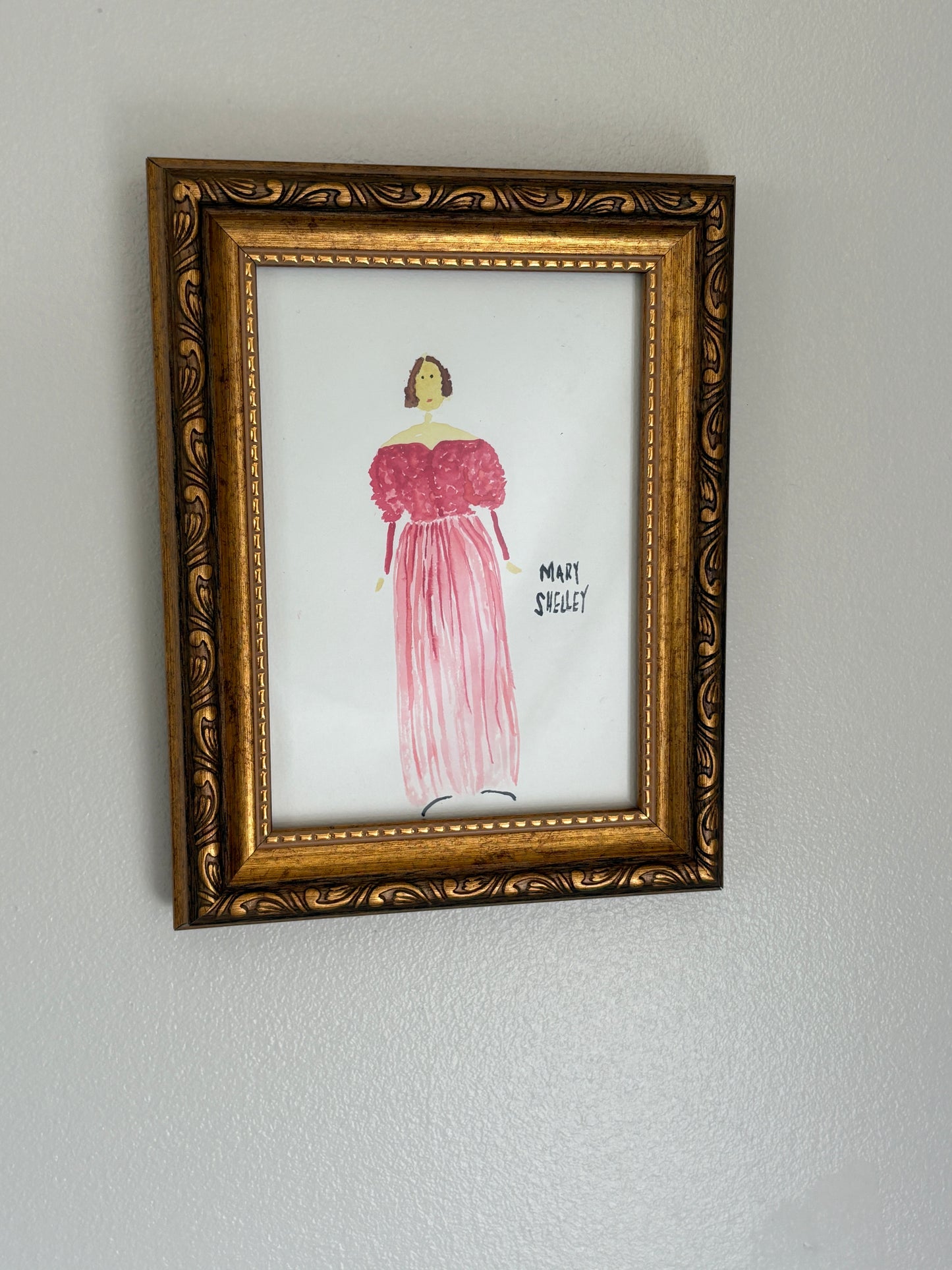 Mary Shelley ORIGINAL watercolor painting 5x7