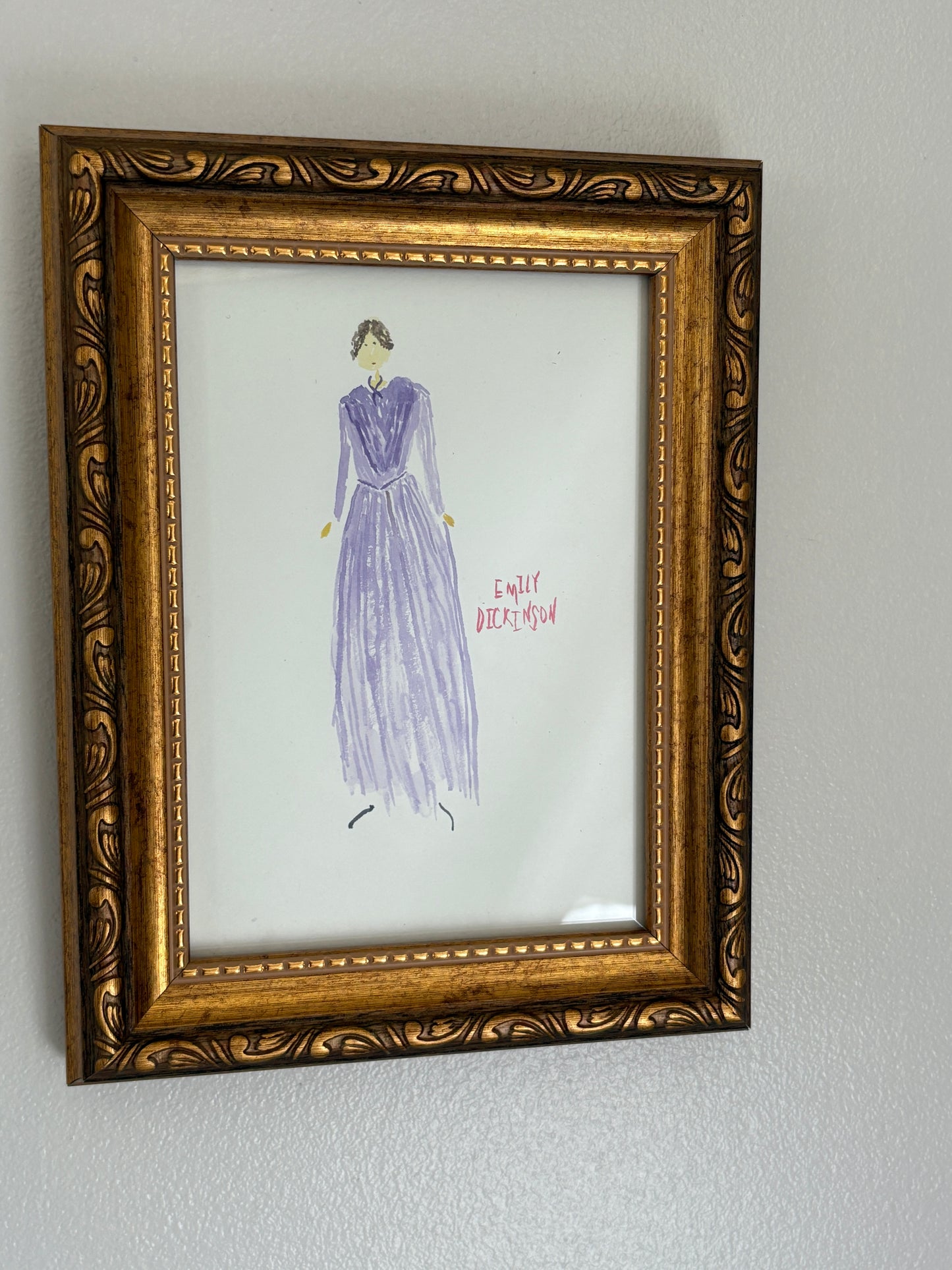 Emily Dickinson ORIGINAL watercolor painting 5x7