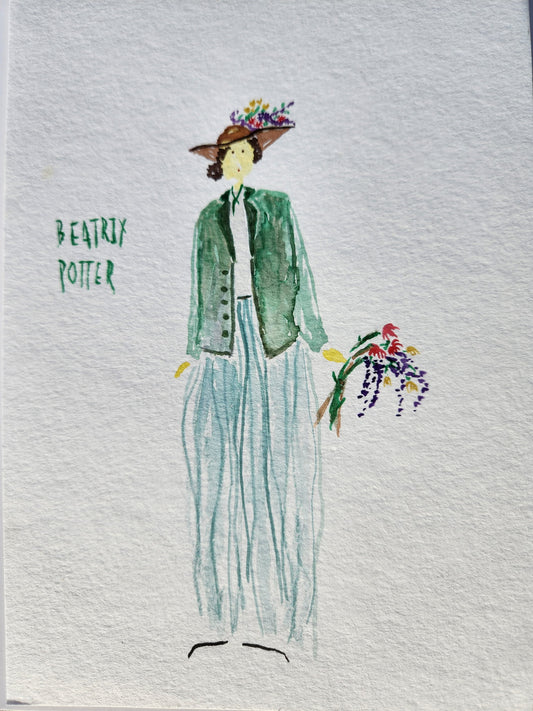Beatrix Potter ORIGINAL watercolor painting  5x7