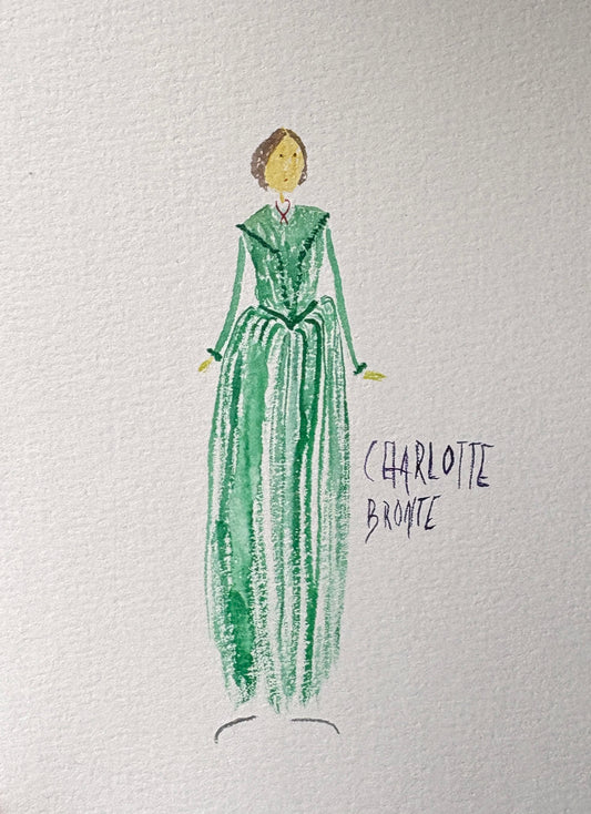 Charlotte Brontë ORIGINAL watercolor painting  5x7