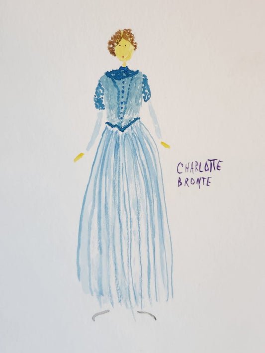 Charlotte Brontë ORIGINAL watercolor painting  5x7