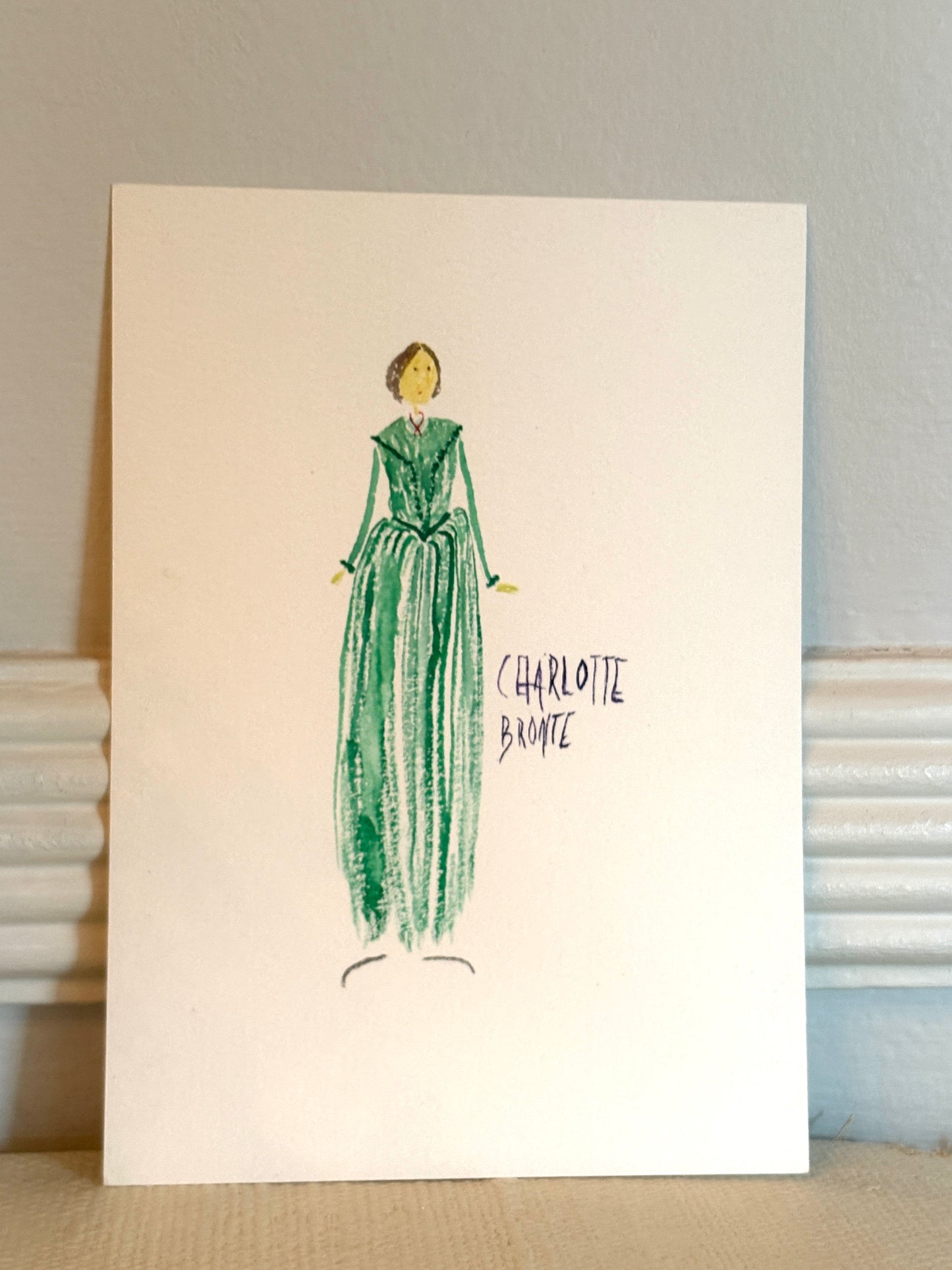 Charlotte Brontë ORIGINAL watercolor painting  5x7