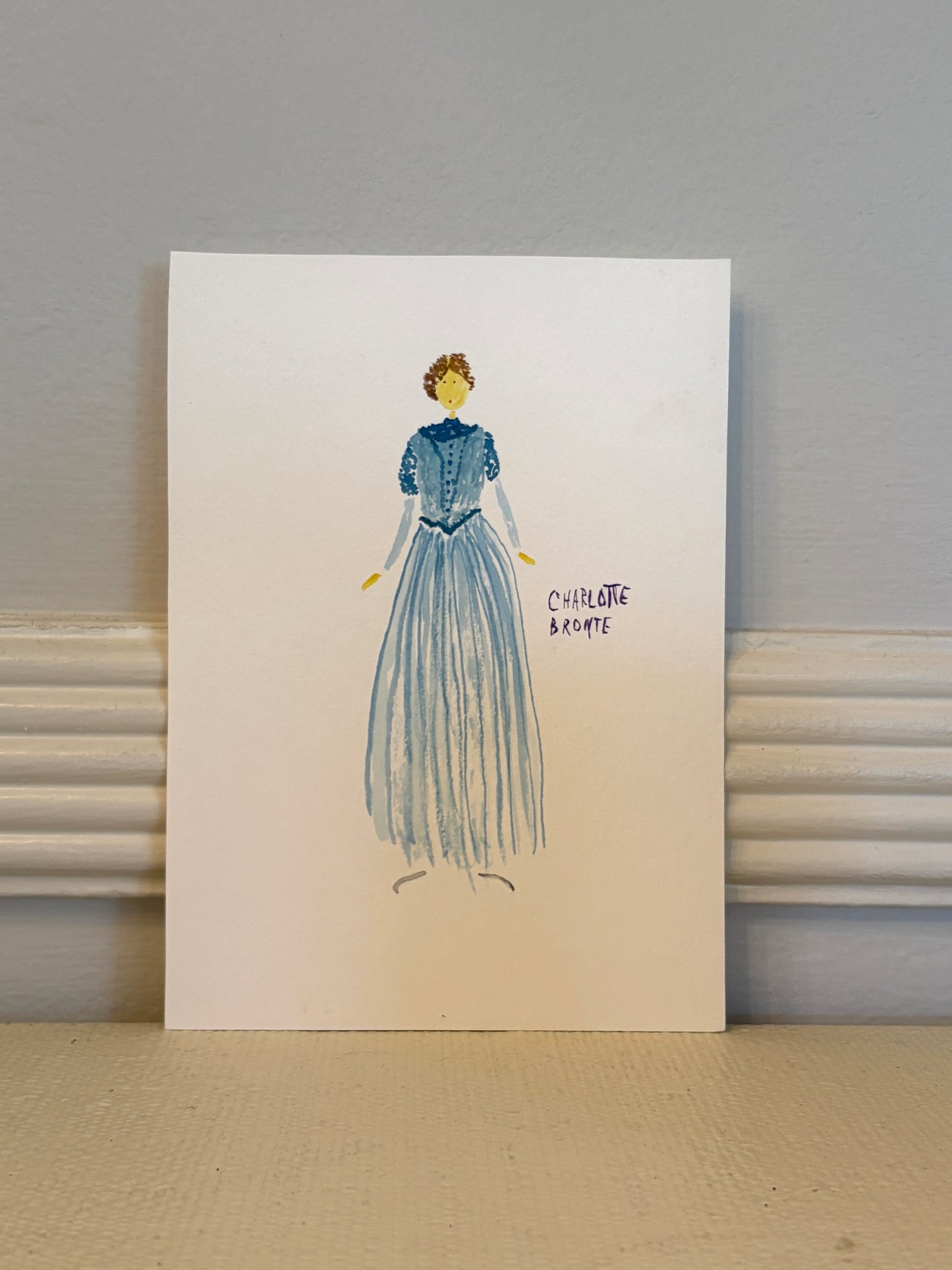 Charlotte Brontë ORIGINAL watercolor painting  5x7