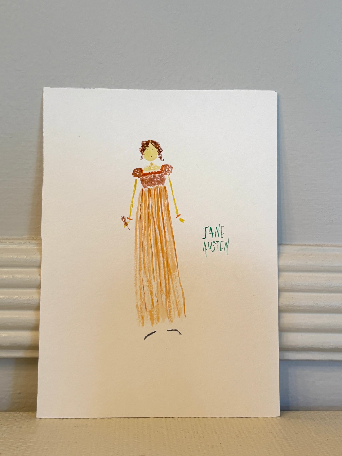 Jane Austen ORIGINAL watercolor painting  5x7