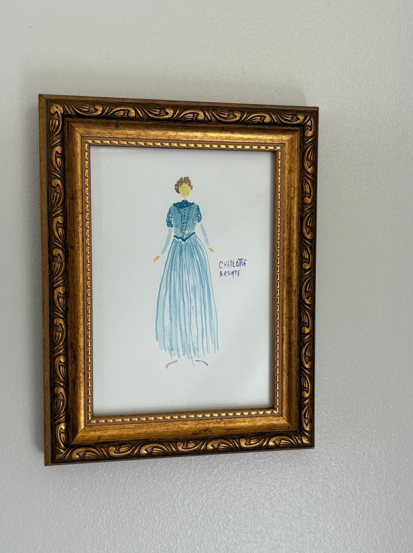 Charlotte Brontë ORIGINAL watercolor painting  5x7