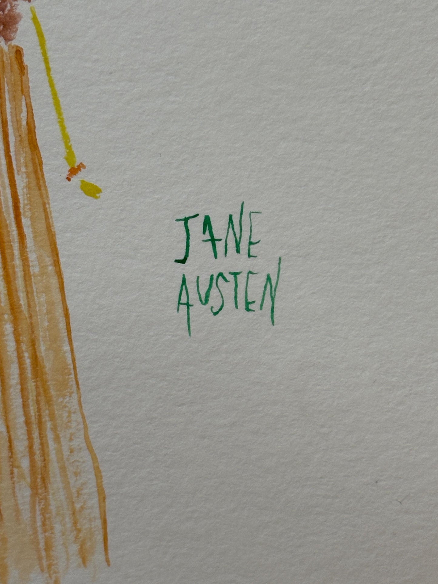 Jane Austen ORIGINAL watercolor painting  5x7